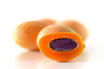 Tropical fruit (Marian plum,Plango,Maprangor Mayongchid) on white background