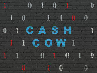 Business concept: Cash Cow on wall background