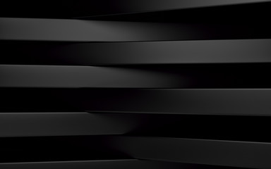 Abstract black panels with copyspace for text. 3D render