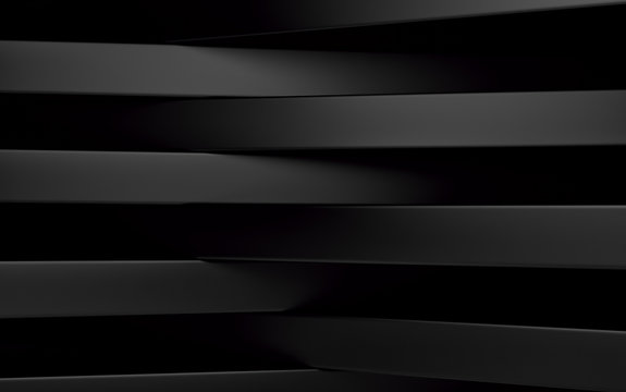Abstract black panels with copyspace for text. 3D render