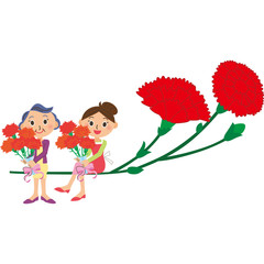 母の日　おばあちゃんとお母さん