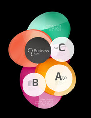 Glass circles on black