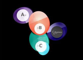 Glossy glass circle banner design template