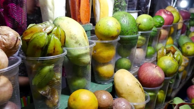 Fruits shake stand in Luang Prabang, Laos