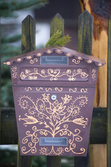 Decorated mailbox, malopolskie province, Poland