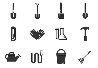Obraz premium garden tools icon set