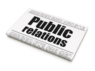 Advertising concept: newspaper headline Public Relations
