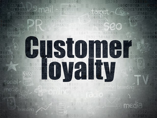 Marketing concept: Customer Loyalty on Digital Data Paper background