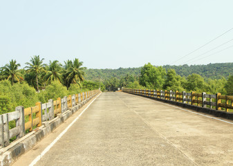 Obraz premium Empty road over a bridge in the tropics
