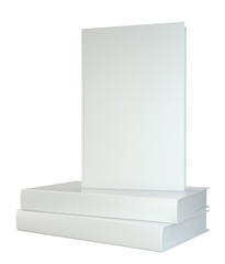 Stack realistic of books isolated on white background. 3d rendering.