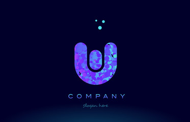 w bubble circle dots pink blue alphabet letter logo icon vector