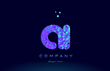 Fototapeta premium ai a i bubble circle dots pink blue alphabet letter logo icon vector