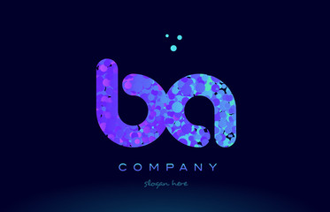 ba b a bubble circle dots pink blue alphabet letter logo icon vector