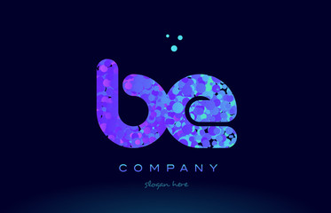 be b e bubble circle dots pink blue alphabet letter logo icon vector