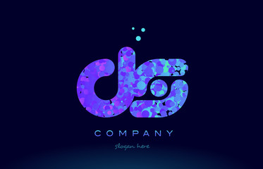 ds d s bubble circle dots pink blue alphabet letter logo icon vector