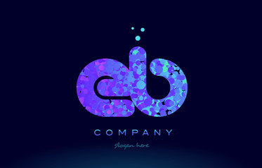 eb e b bubble circle dots pink blue alphabet letter logo icon vector
