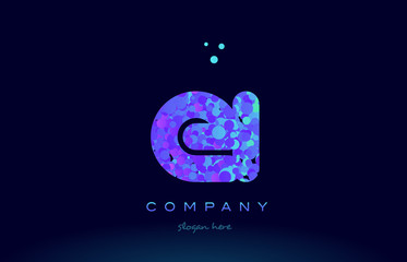 ei e i bubble circle dots pink blue alphabet letter logo icon vector