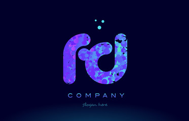 Fototapeta premium fd f d bubble circle dots pink blue alphabet letter logo icon vector