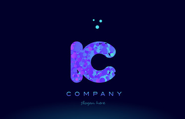 ic i c bubble circle dots pink blue alphabet letter logo icon vector