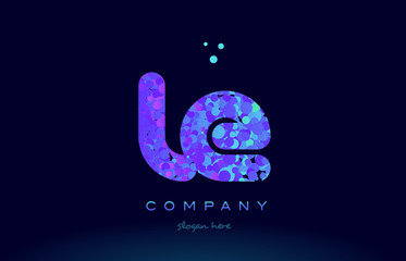Fototapeta premium le l e bubble circle dots pink blue alphabet letter logo icon vector