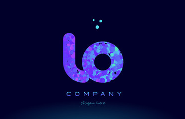 lo l o bubble circle dots pink blue alphabet letter logo icon vector