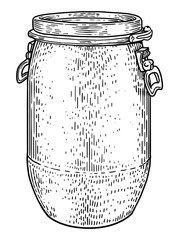 Plastic drum illustration, drawing, engraving, ink, line art, vector
