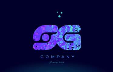 sg s g bubble circle dots pink blue alphabet letter logo icon vector