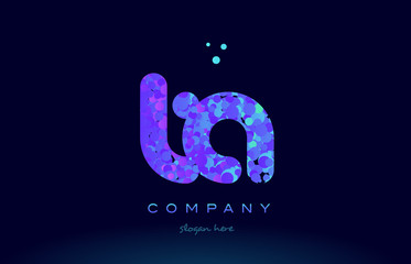 ta t a bubble circle dots pink blue alphabet letter logo icon vector