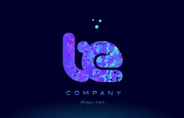 Fototapeta premium te t e bubble circle dots pink blue alphabet letter logo icon vector