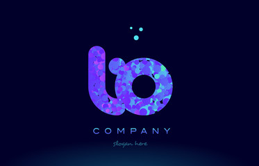to t o bubble circle dots pink blue alphabet letter logo icon vector