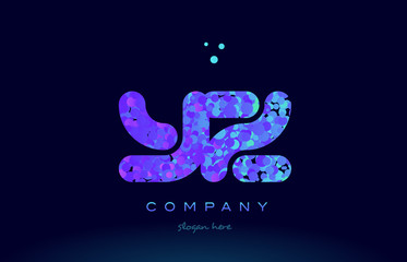 Obraz premium yz y z bubble circle dots pink blue alphabet letter logo icon vector