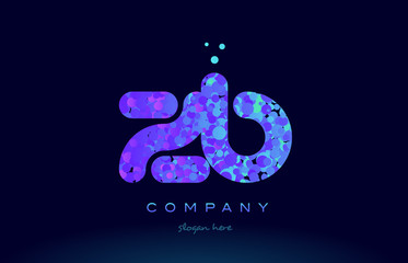 zb z b bubble circle dots pink blue alphabet letter logo icon vector