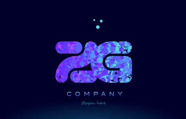 zg z g bubble circle dots pink blue alphabet letter logo icon vector