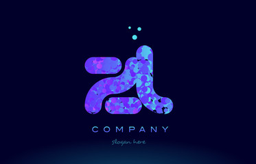 zl z l bubble circle dots pink blue alphabet letter logo icon vector