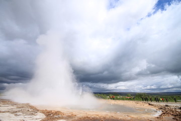 Geyser eruption Iceland