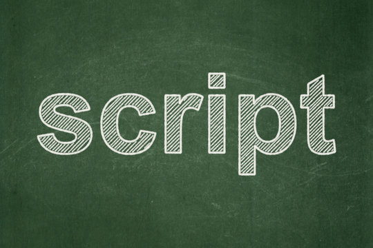 Programming concept: Script on chalkboard background