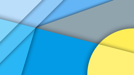 Abstract background with different levels surfaces and circles, material design