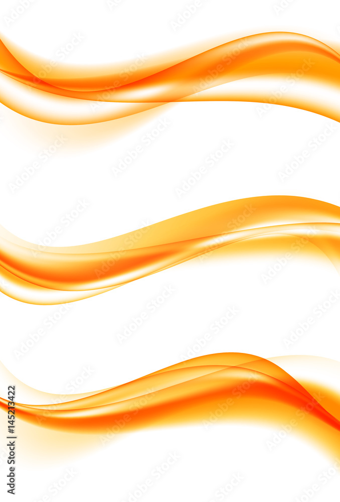 Poster abstract elegant curved wavy lines set