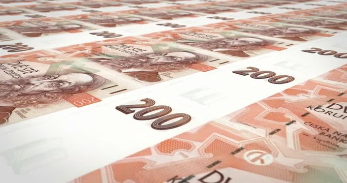 Banknotes of two hundred croatian kunas of Croatia, cash money, loop