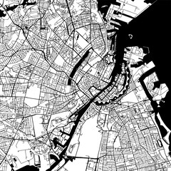 Copenhagen Denmark Vector Map