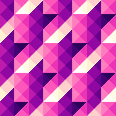 Obraz premium Seamless Hounds-tooth magenta pattern in low poly style.