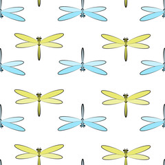 dragonfly pattern on white background