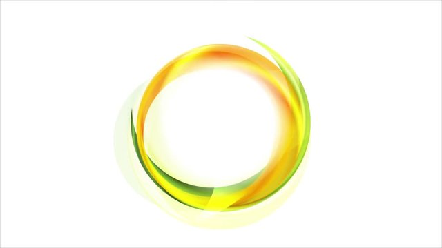Concept bright orange and green corporate ring circle motion background. Seamless loop logo design. Video animation Ultra HD 4K 3840x2160