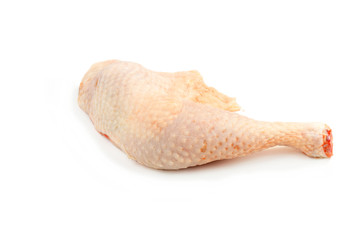 Chicken leg isolated on white background