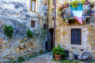 streets of the medieval town of Pienza