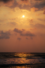Sunset over the waters of the Indian Ocean.