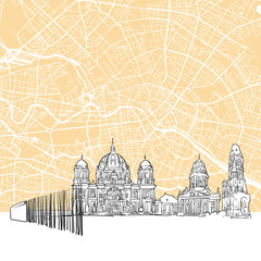 Berlin Germany Skyline Map