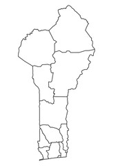 Republic of Benin border on a white background circuit