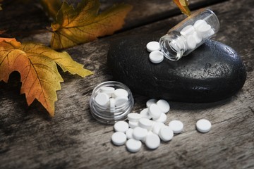 Schüssler Salze Herbstflair und verwittertem Holz