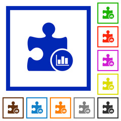 Plugin statistics flat framed icons